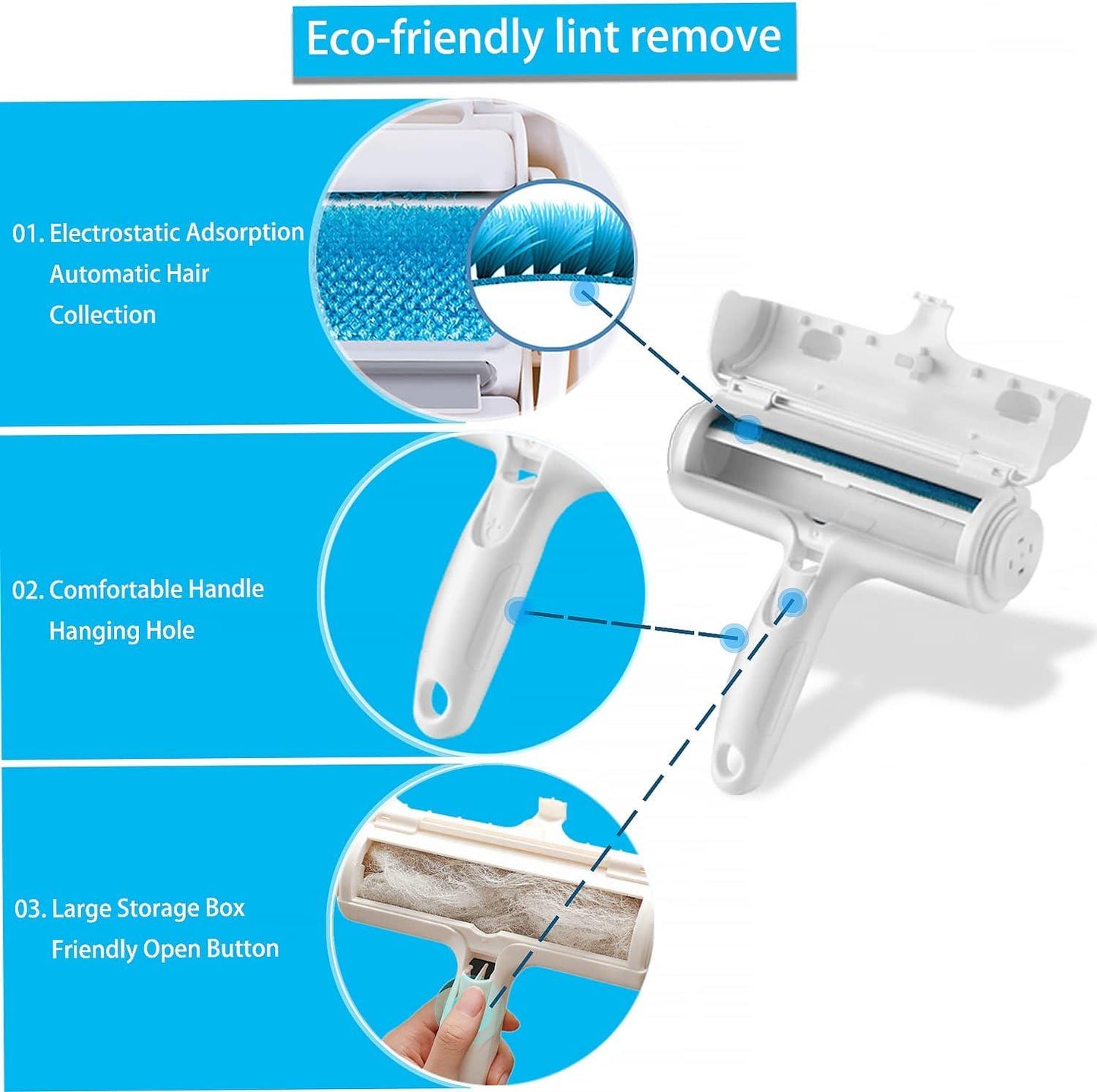 Pet Hair Remover Roller - White