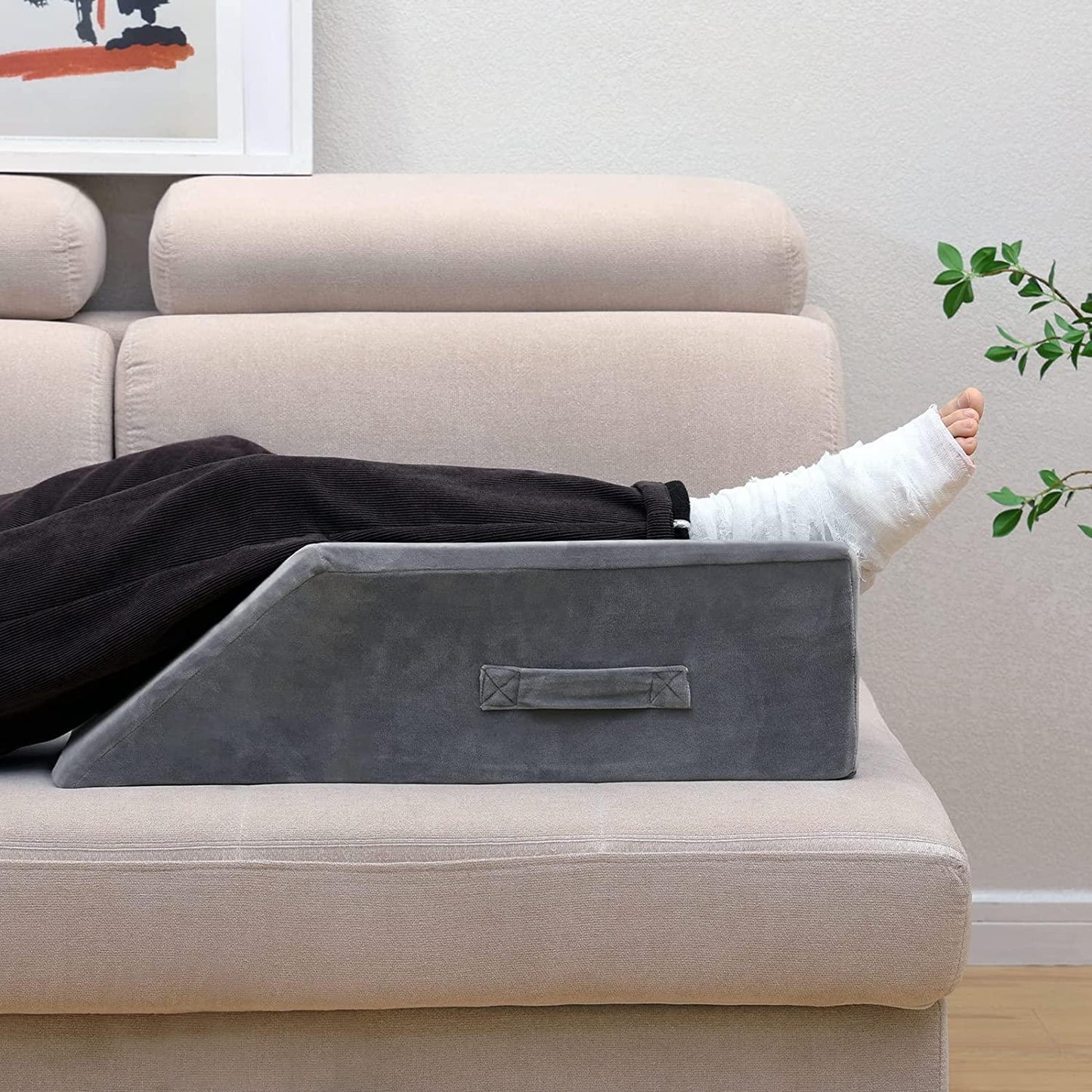 Velvet Leg Pillow - Dark Grey