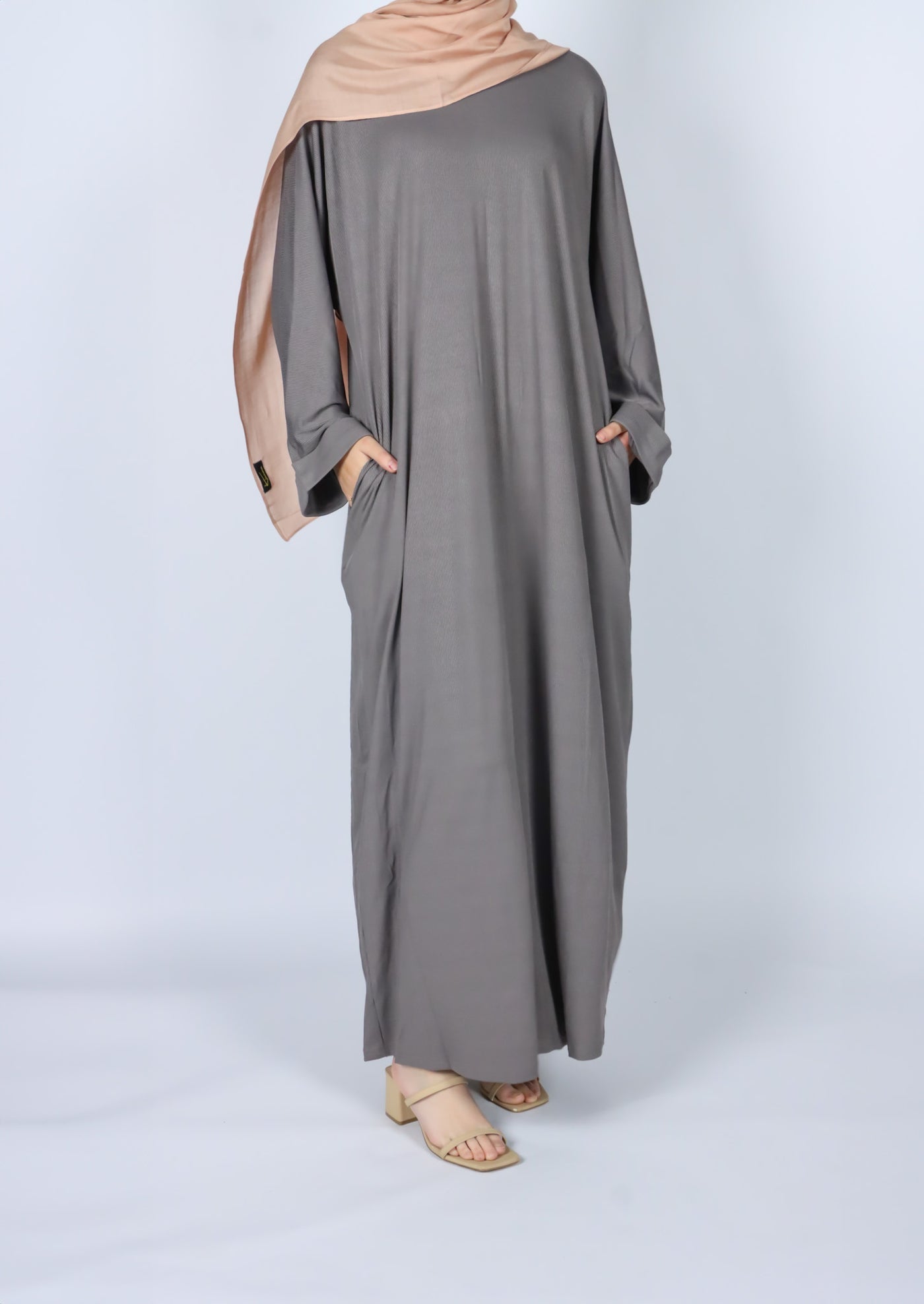 Basic Jersey Abaya - Gray