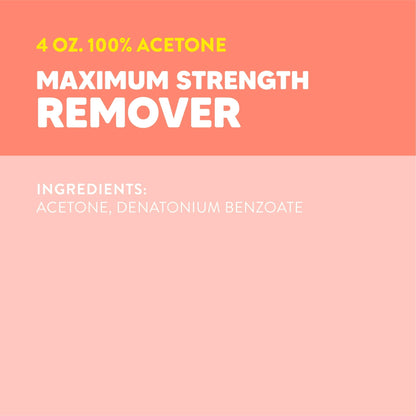 ONYX Professional 100% Pure Acetone Nail Polish Remover, 4 fl oz