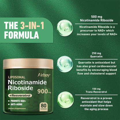 4-in-1 NAD+ Booster Supplement with Nicotinamide Riboside,