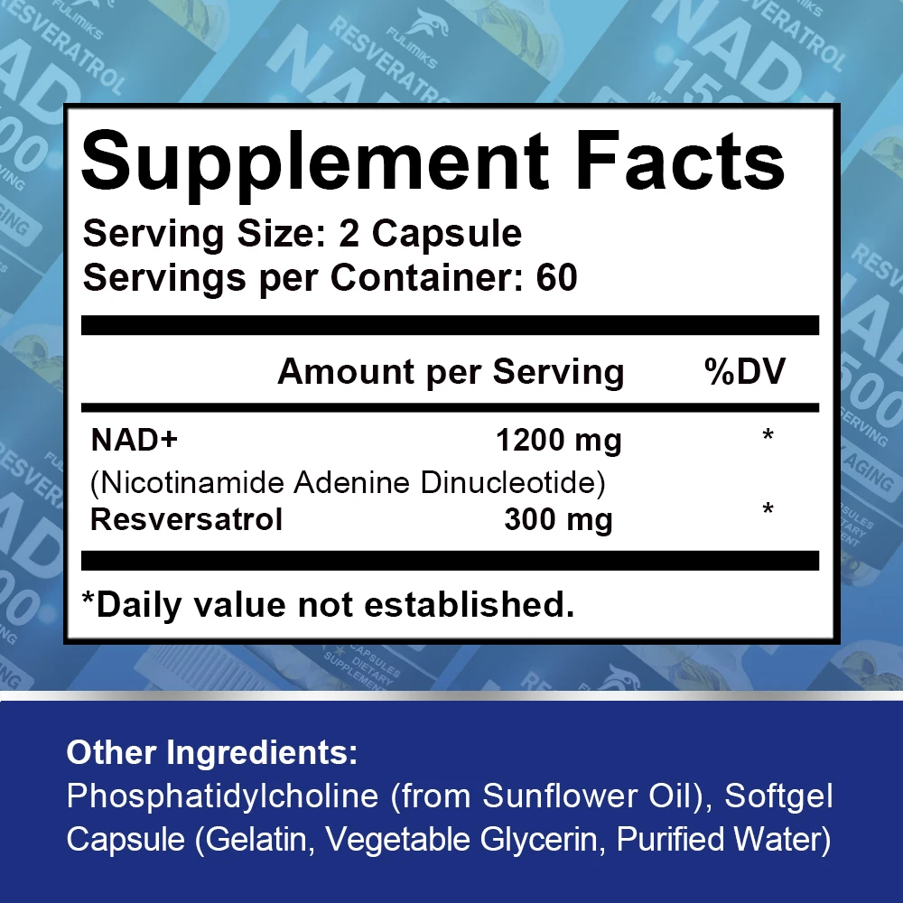 4-in-1 NAD+ & Resveratrol Supplement – Cellular Energy, Focus