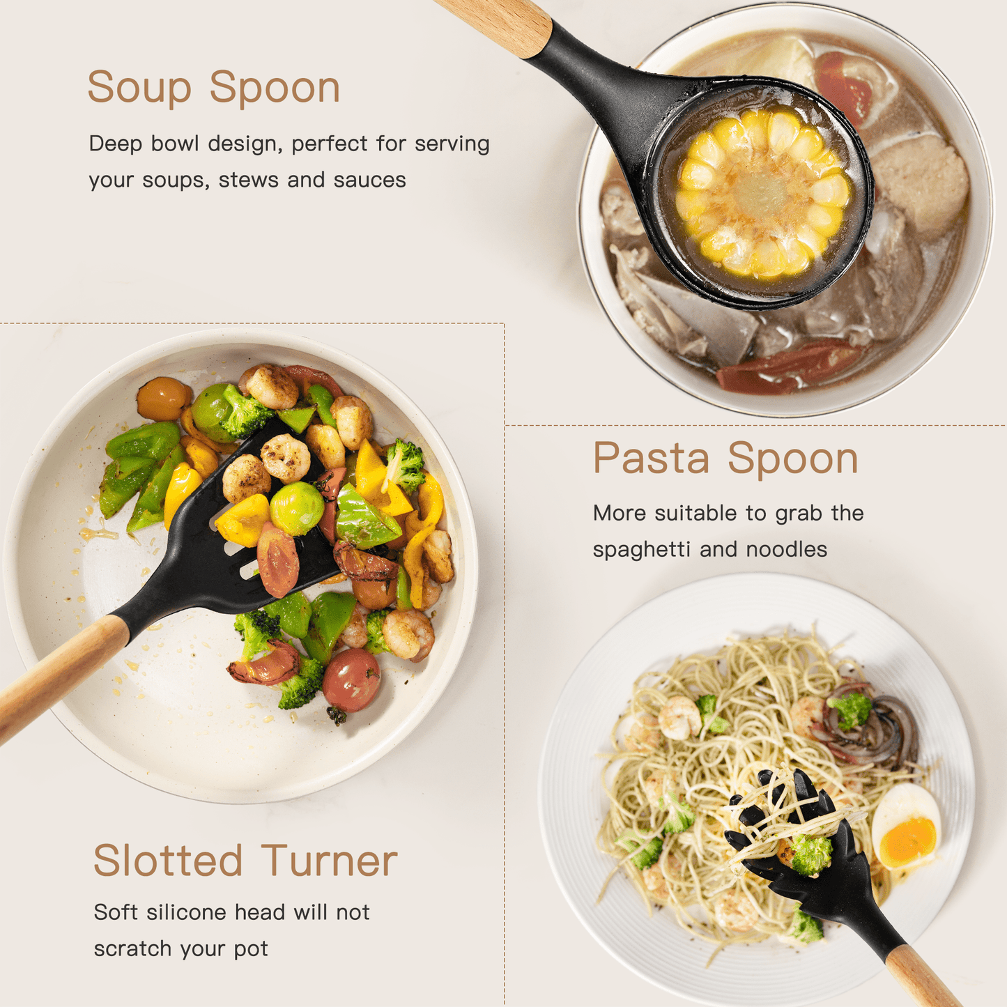 Astercook Silicone Cooking Utensils Set