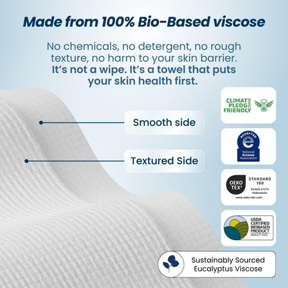 Clean Skin Club Clean Towels XL™, 100% USDA Biobased Face Towel