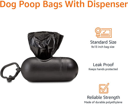 Basics Dog Poop Bags with Dispenser, 300 Count