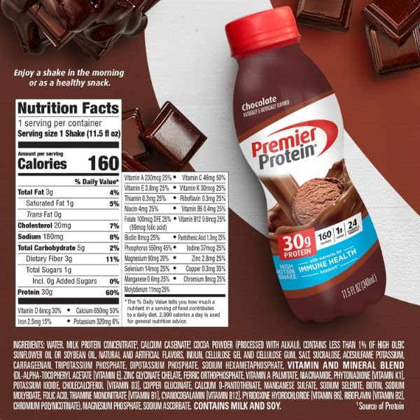 Premier Protein Shake, Chocolate, 30g Protein