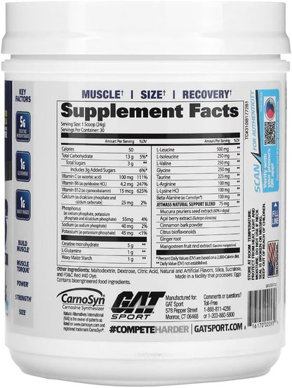 GAT Sport JetMass Creatine Powder, 30 Servings, Tropical Ice