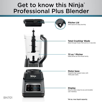 Ninja BN701 Blender – 1400W, 3 Auto-iQ Functions