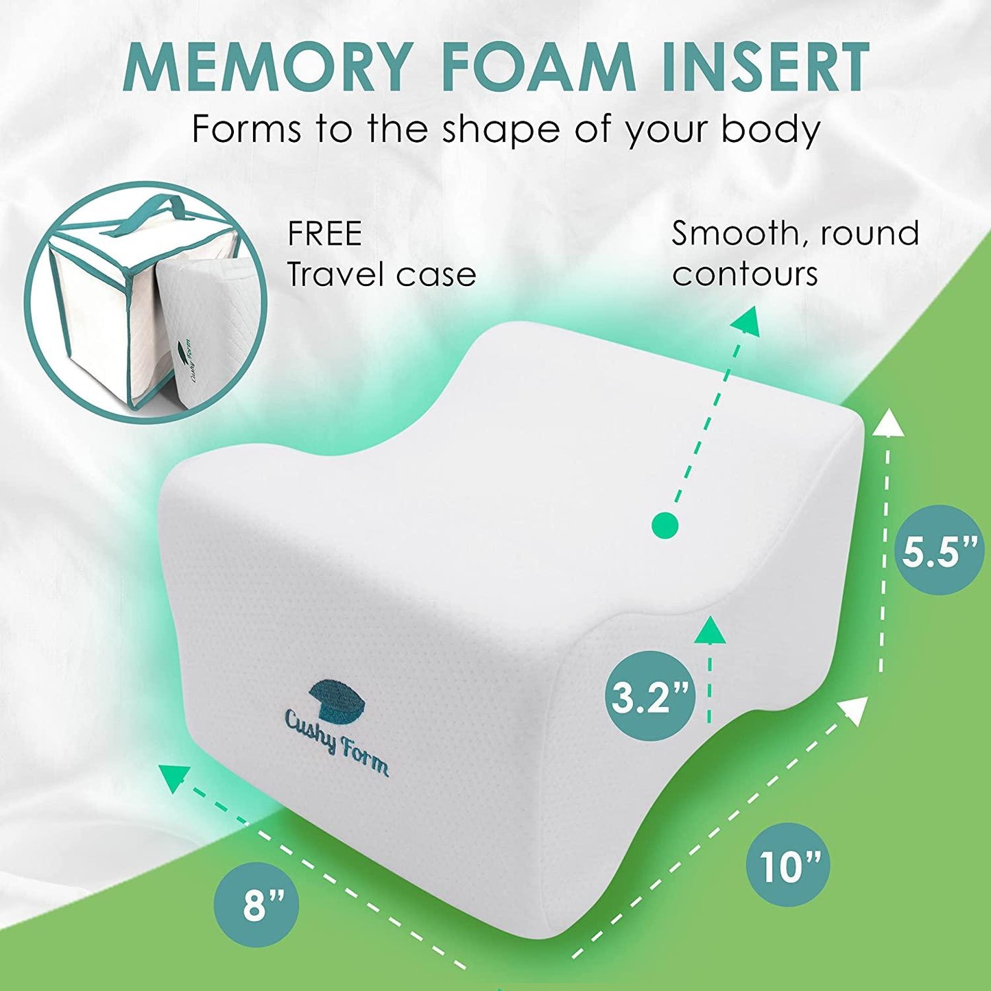 Knee Pillow for Side Sleepers - White
