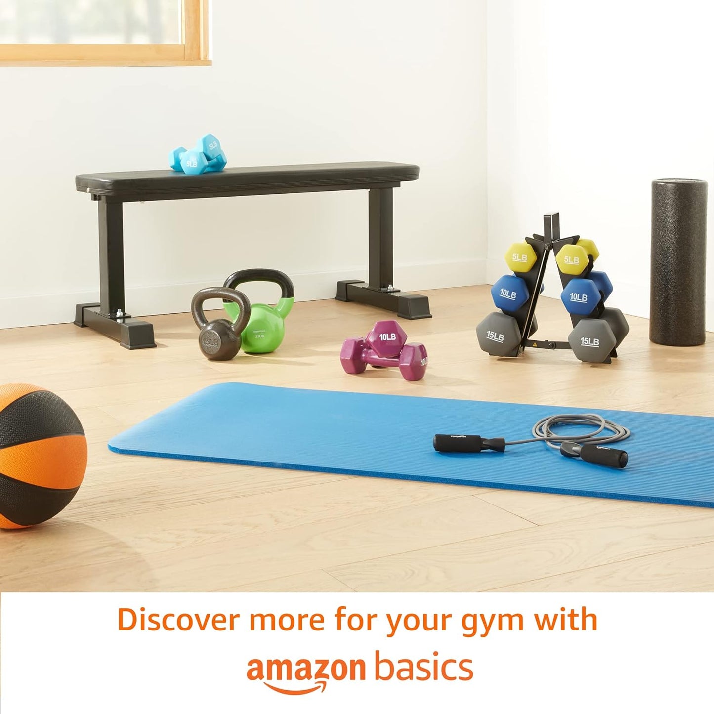 Amazon Basics Neoprene Dumbbell Hand Weights for Exercise