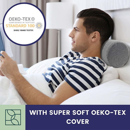 Neck Bolster Pillow Roll - Memory Foam, Grey