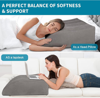 Leg Elevation Pillow - Inflatable Comfort, Grey