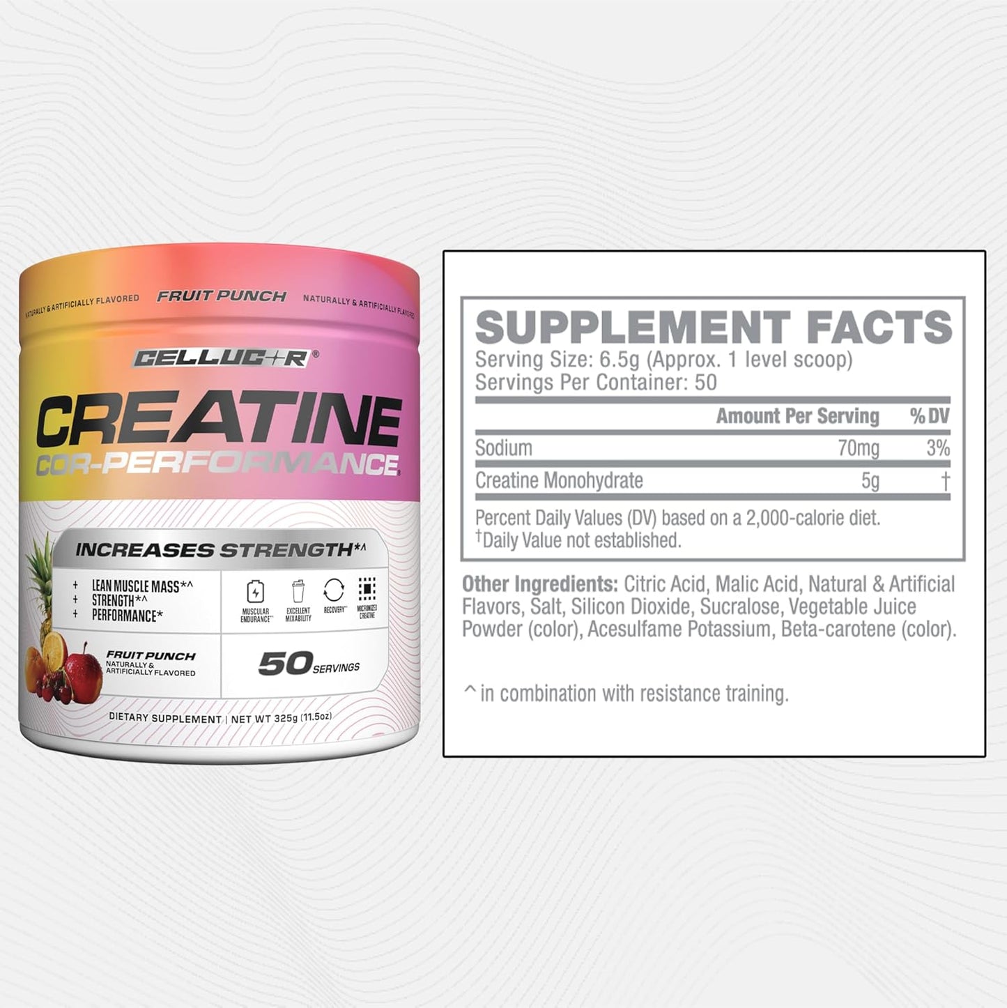 Cellucor Creatine Powder, 50 Fruit Punch