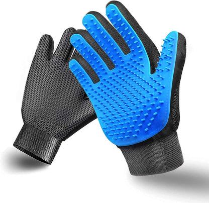 Pet Grooming Glove Hair Remover - Blue