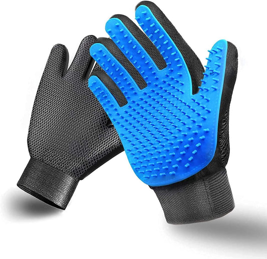 Pet Grooming Glove Hair Remover - Blue