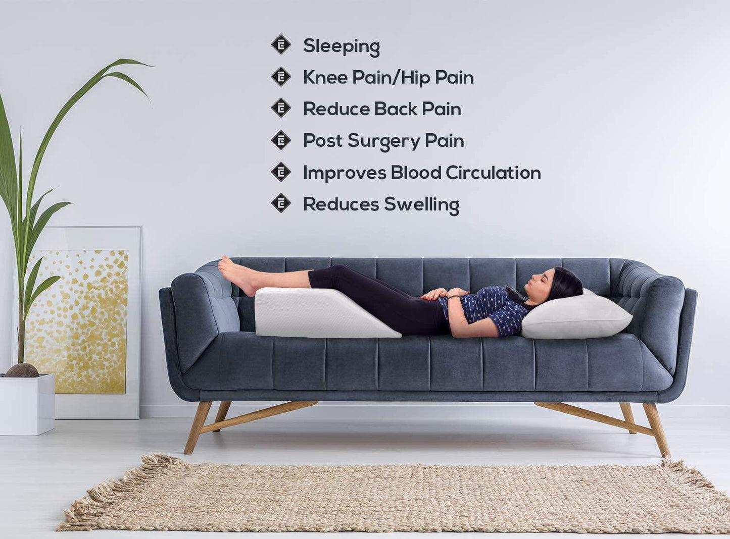 Leg Elevation Memory Foam Pillow - Sleep Support