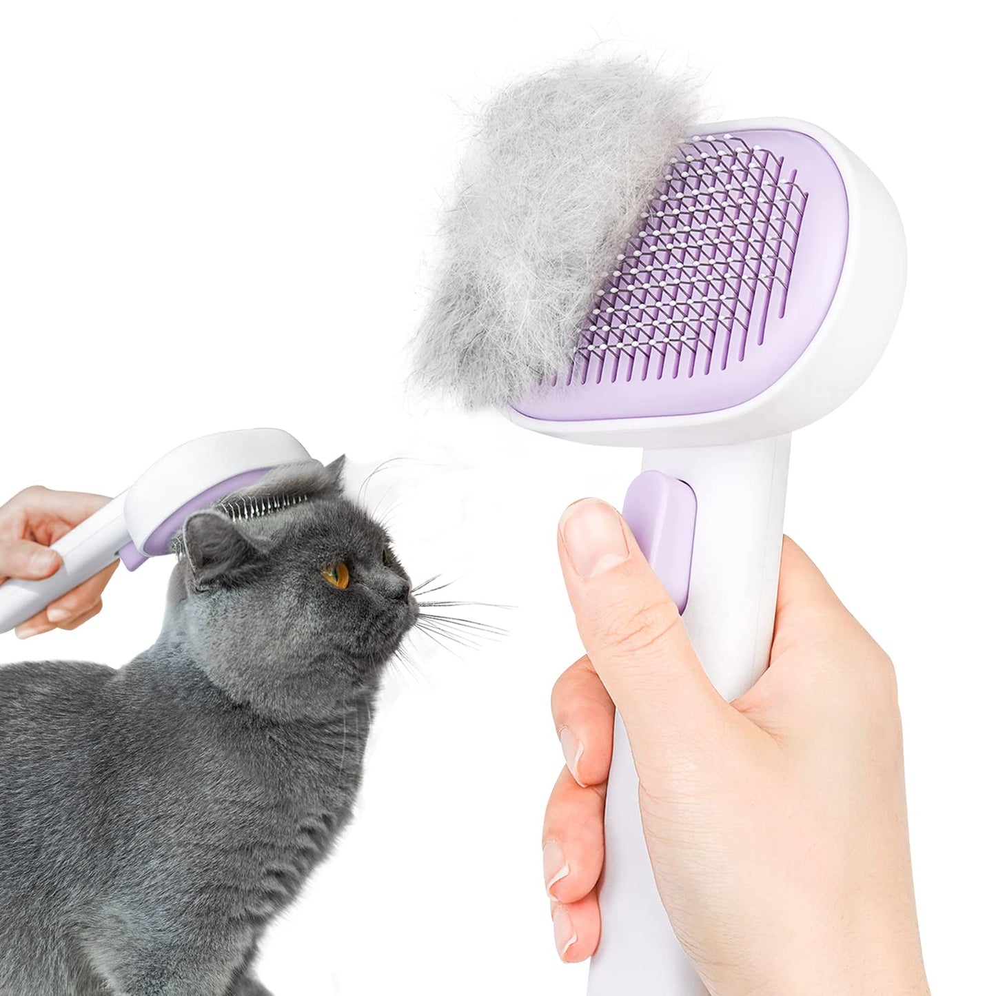 Cat Brush - Self-Cleaning for Short & Long Hair