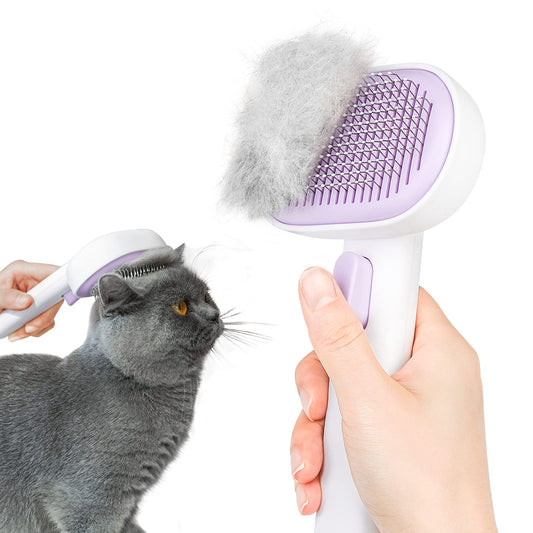 Cat Brush - Self-Cleaning for Short & Long Hair