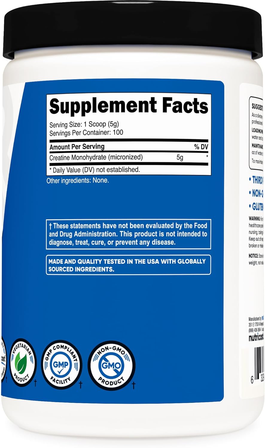 Nutricost Creatine Monohydrate Micronized Powder