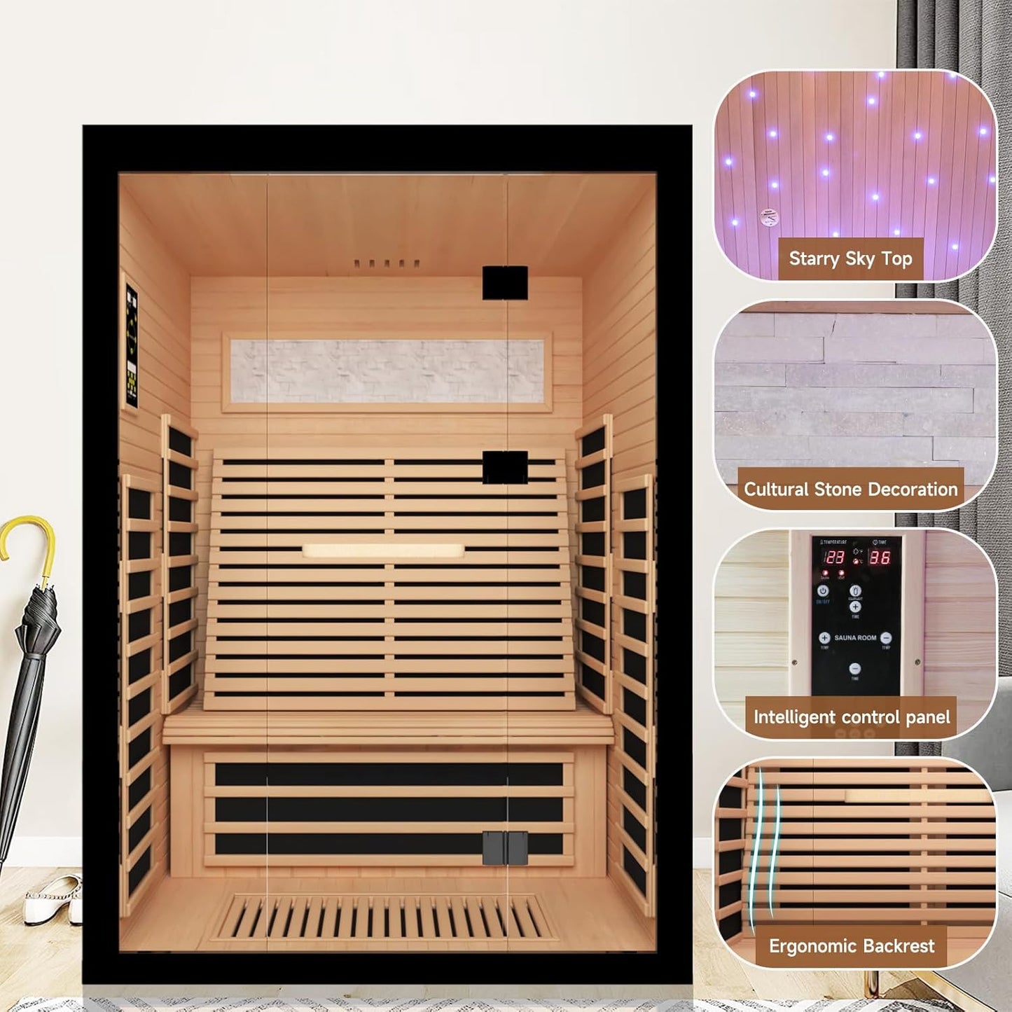 2 Person Infrared Sauna Room Far Infrared Saunas