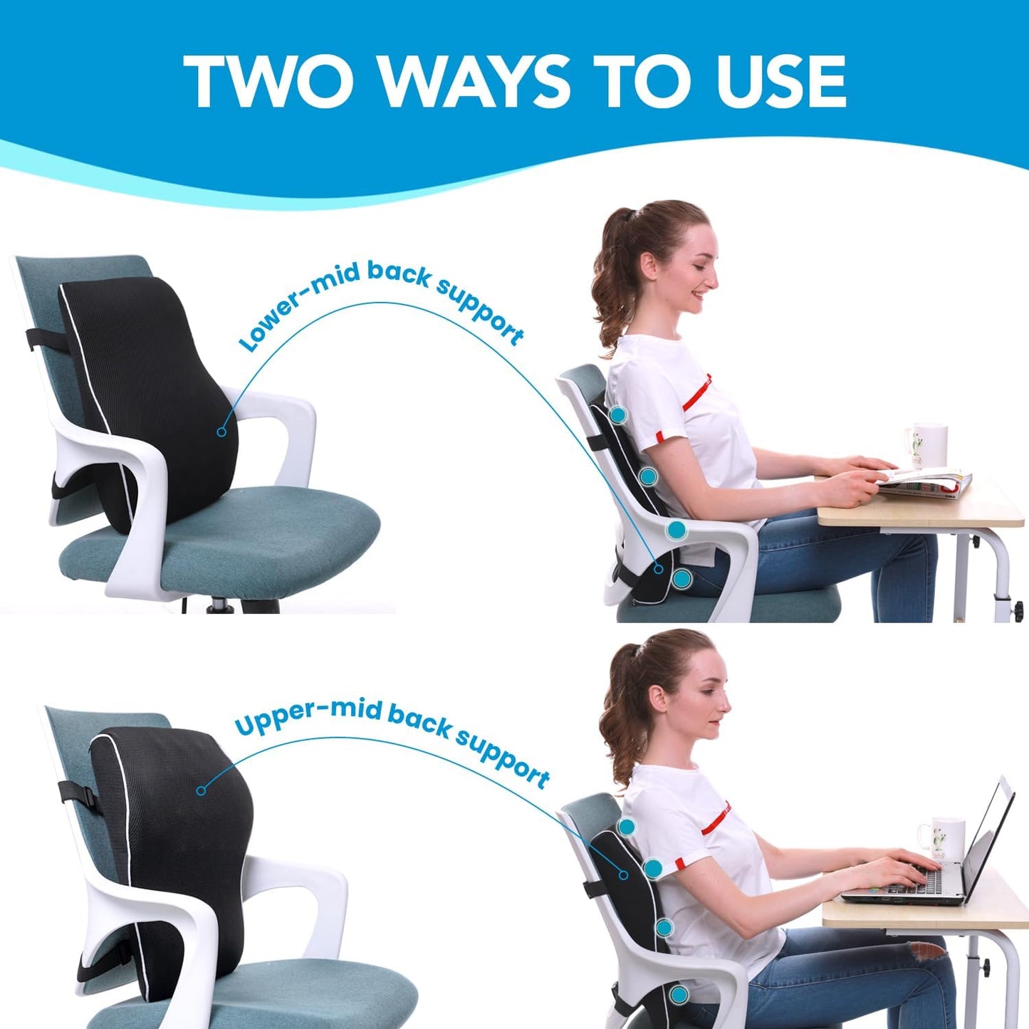 QUTOOL Memory‑Foam Lumbar Support Pillow