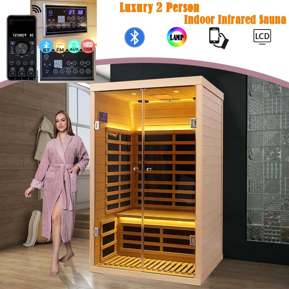 Hemlock 2 Person Low EMF Far Infrared Sauna