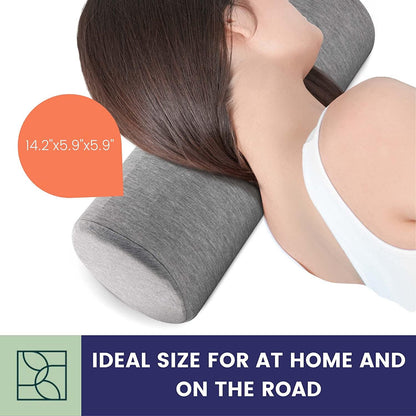 Neck Bolster Pillow Roll - Memory Foam, Grey