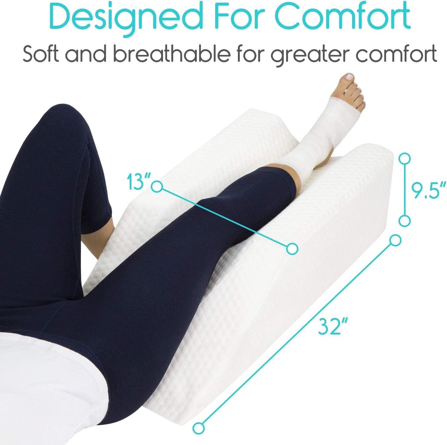 Xtra-Comfort Leg Elevation Pillow - White