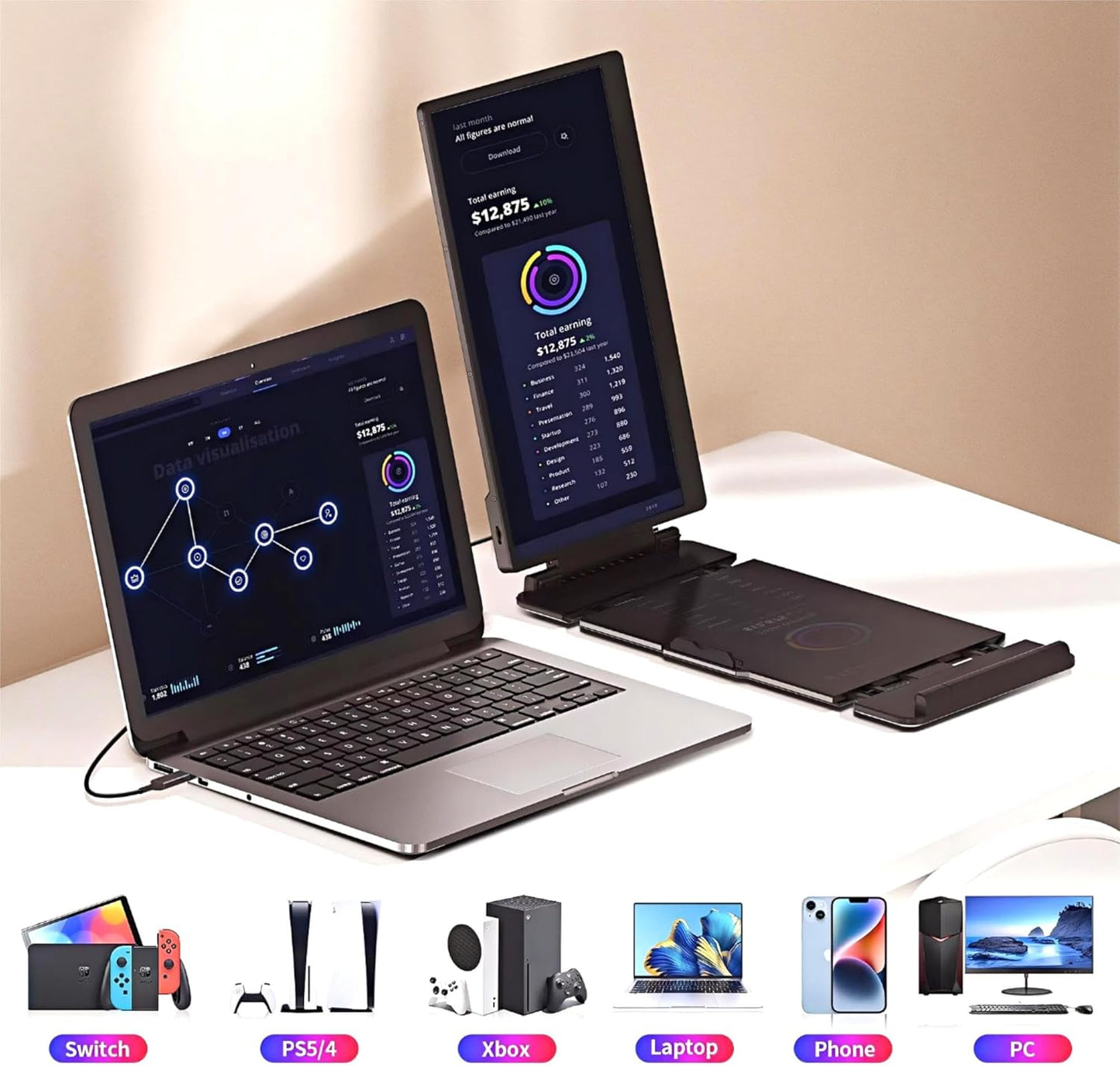 14" Dual Laptop Screen Extender