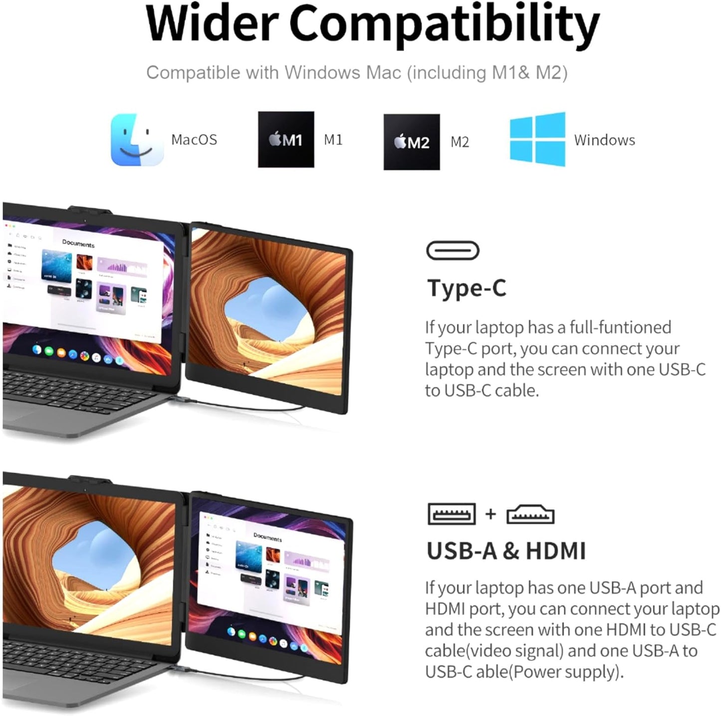 14" Dual Laptop Screen Extender