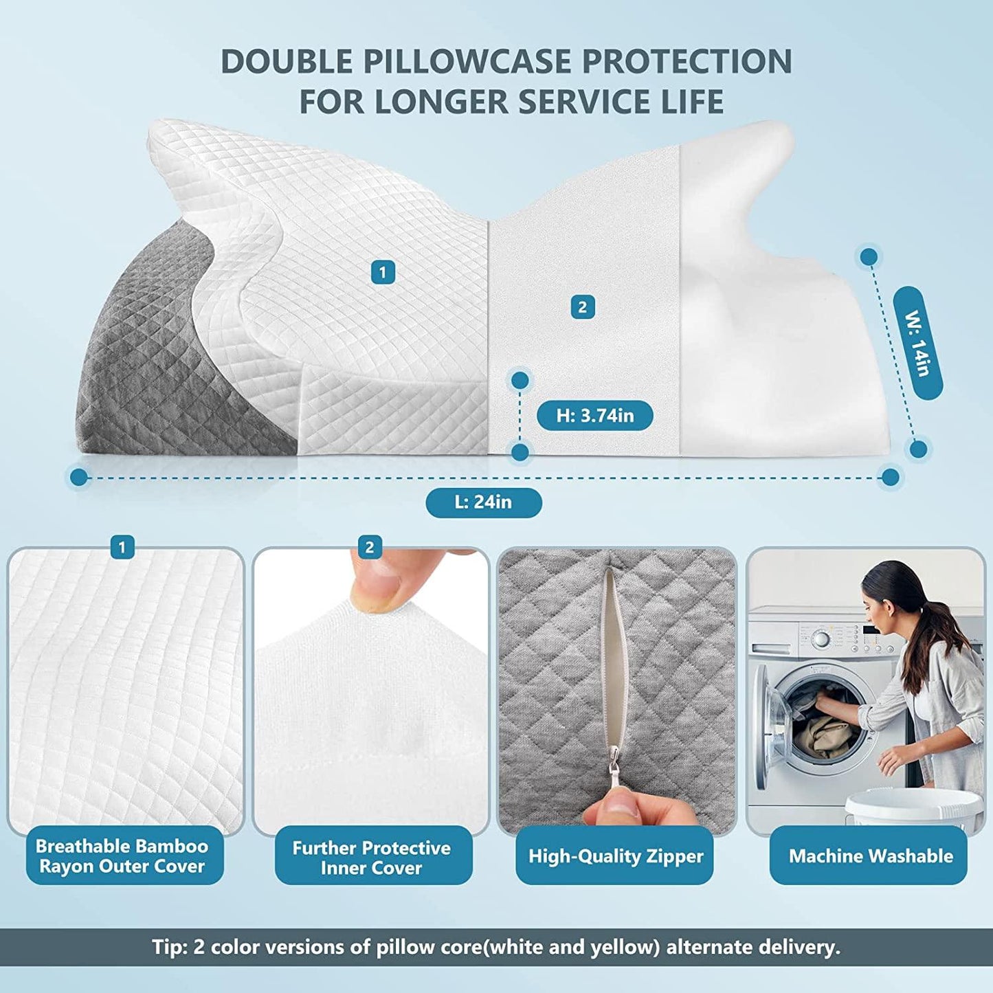 Adjustable Cervical Memory Foam Pillow