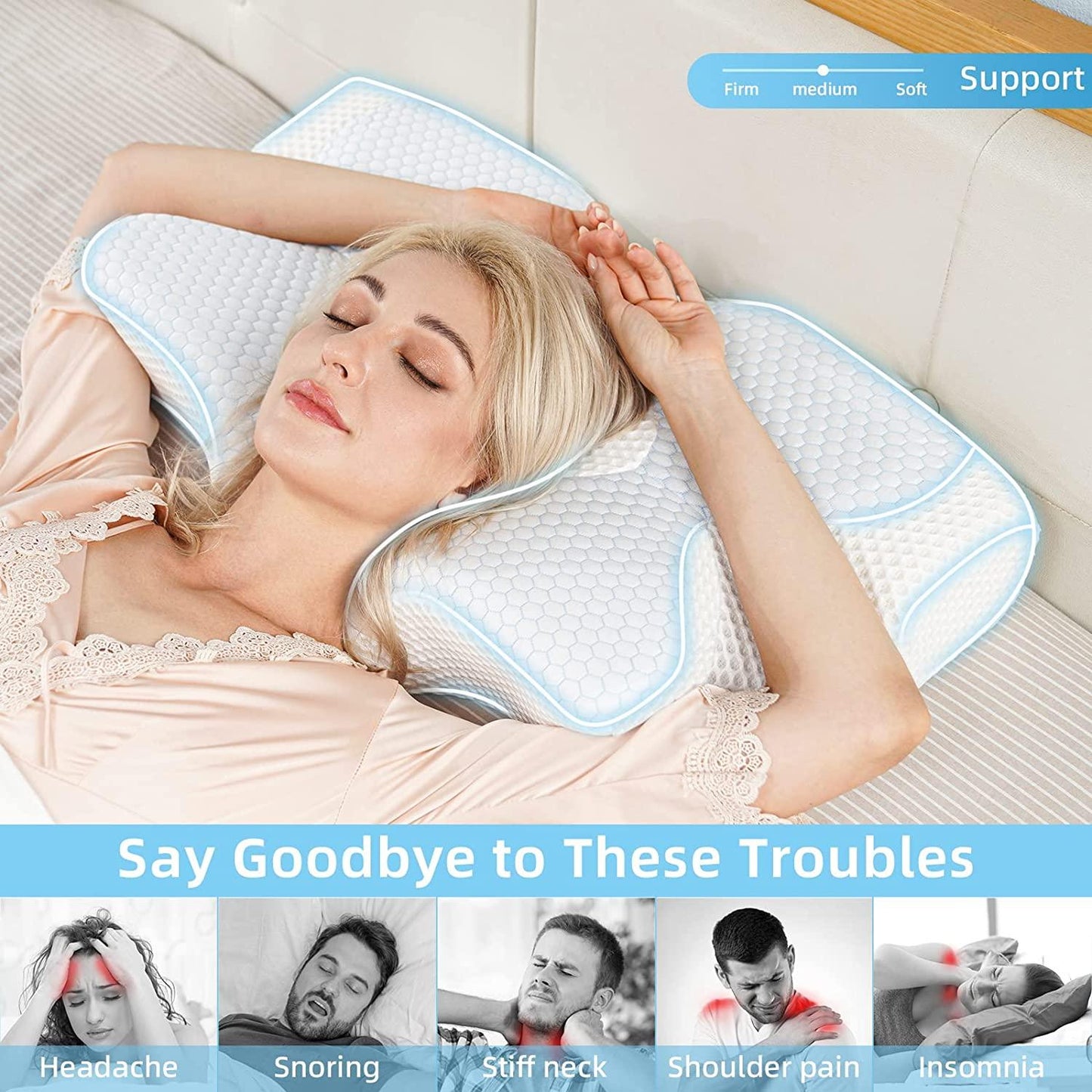 Memory Foam Pillow - Cervical & Neck Pain Relief