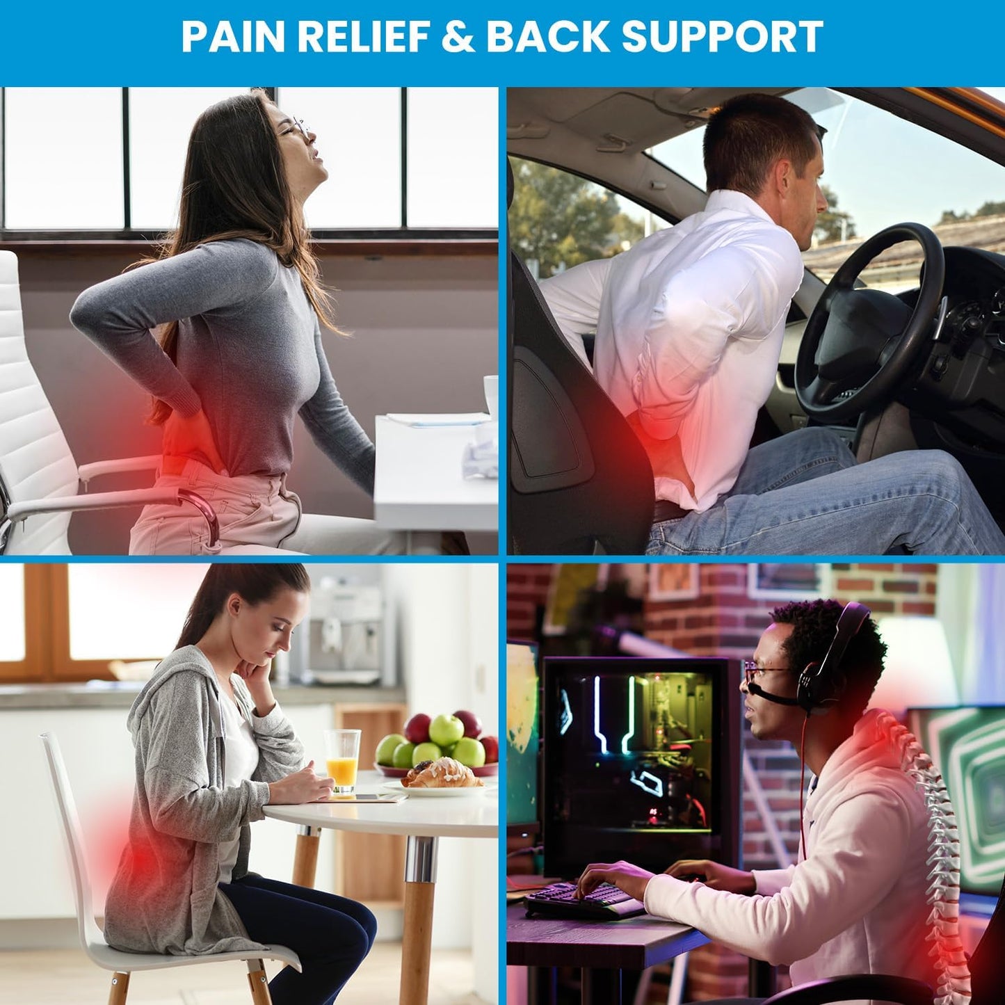 QUTOOL Memory‑Foam Lumbar Support Pillow