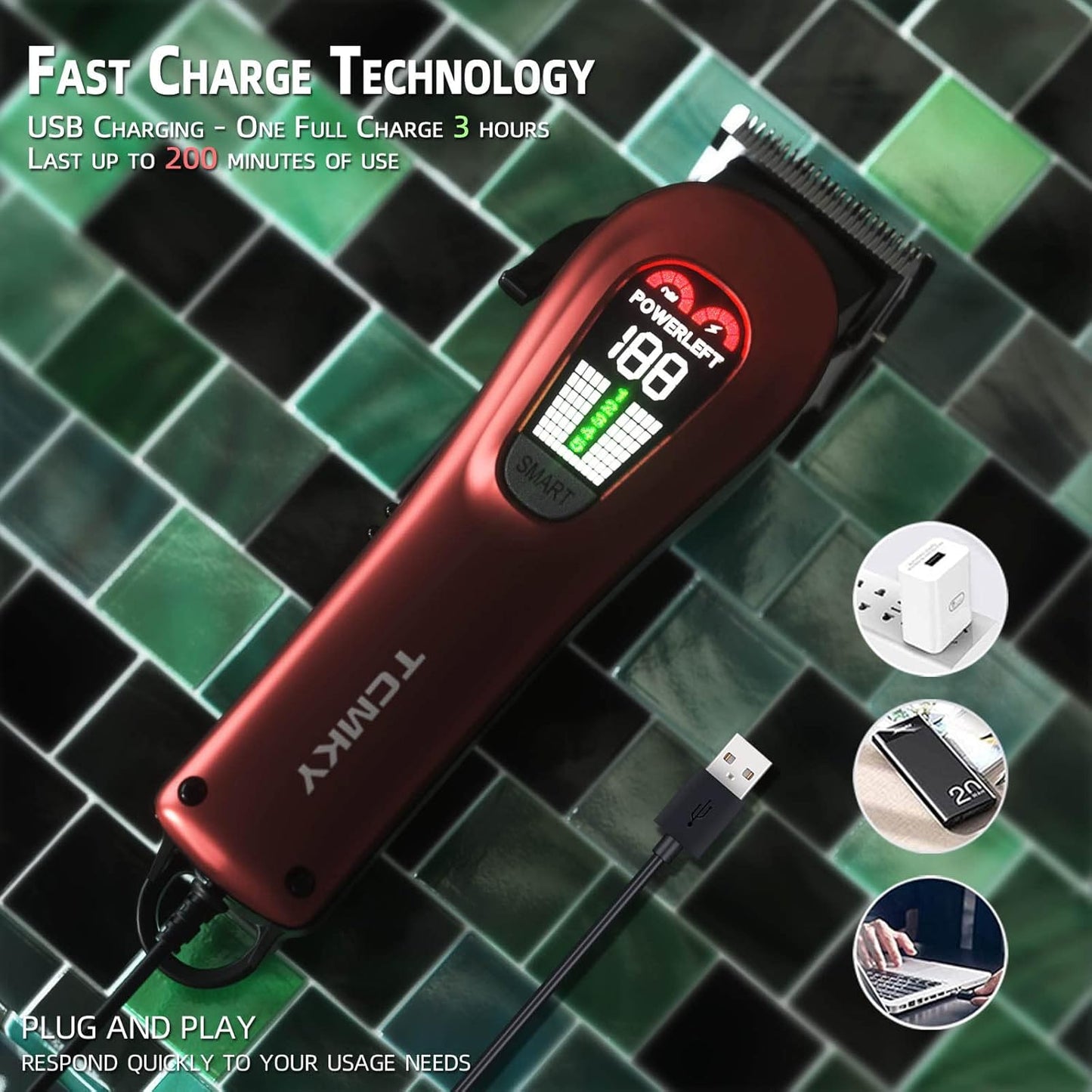 TCMKY Professional Hair Clippers for Men