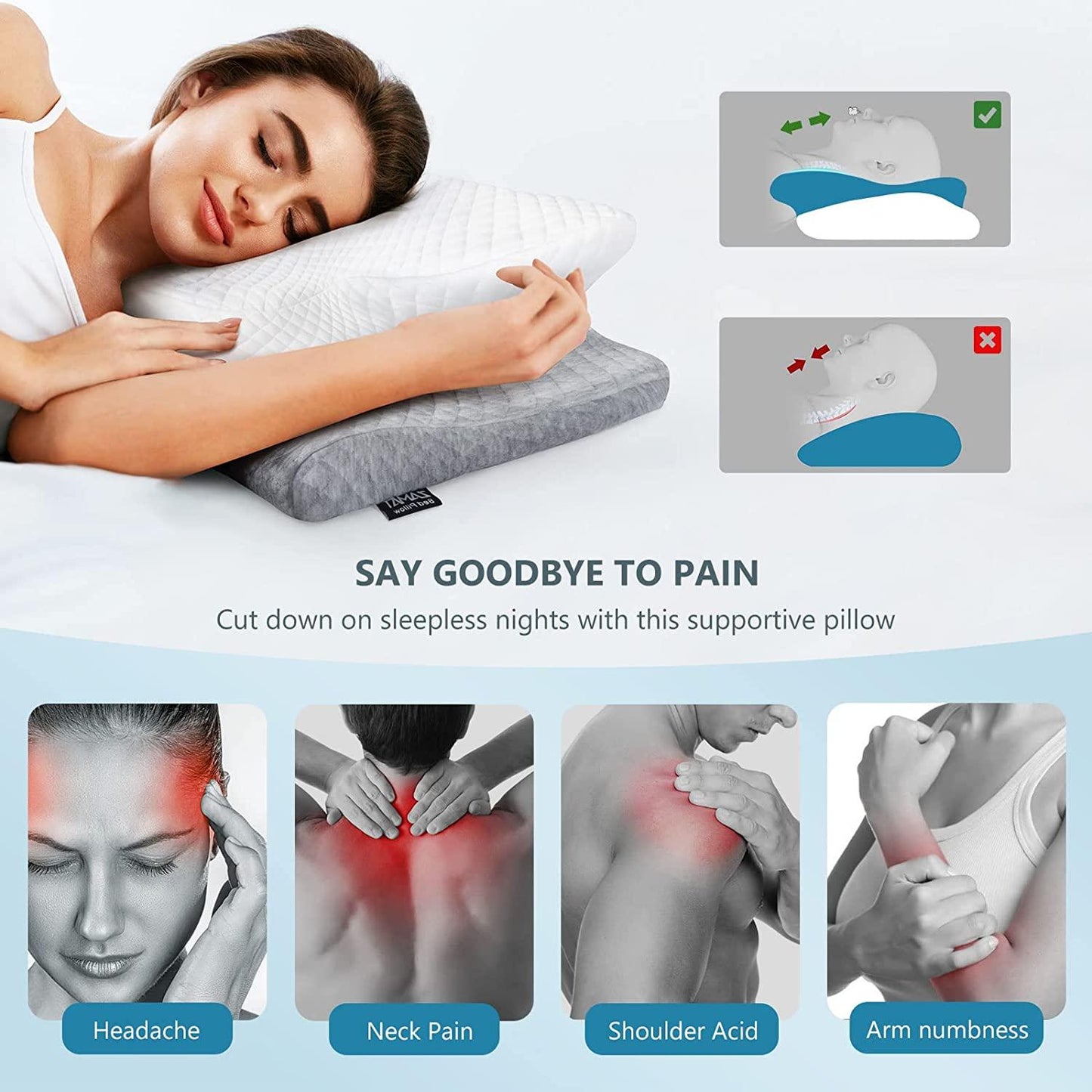Adjustable Cervical Memory Foam Pillow