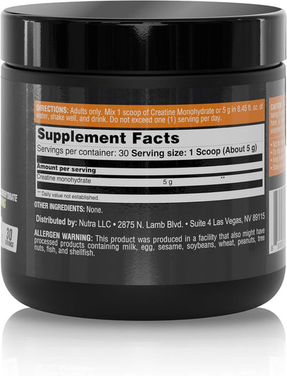 Real Fitness Creatine Monohydrate, 5.3oz, Unflavored Powder
