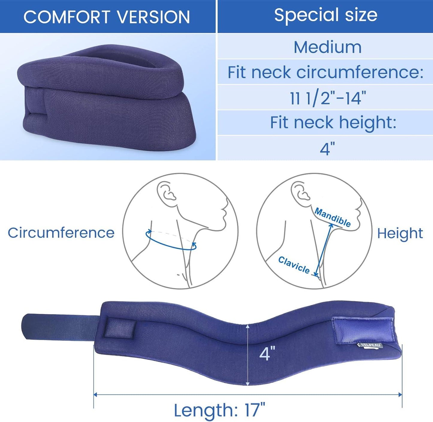 Neck Brace - Foam Cervical Collar, Blue