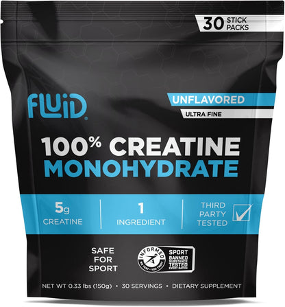 Fluid Creatine Monohydrate 5g, Ultra-Fine, 30 Servings