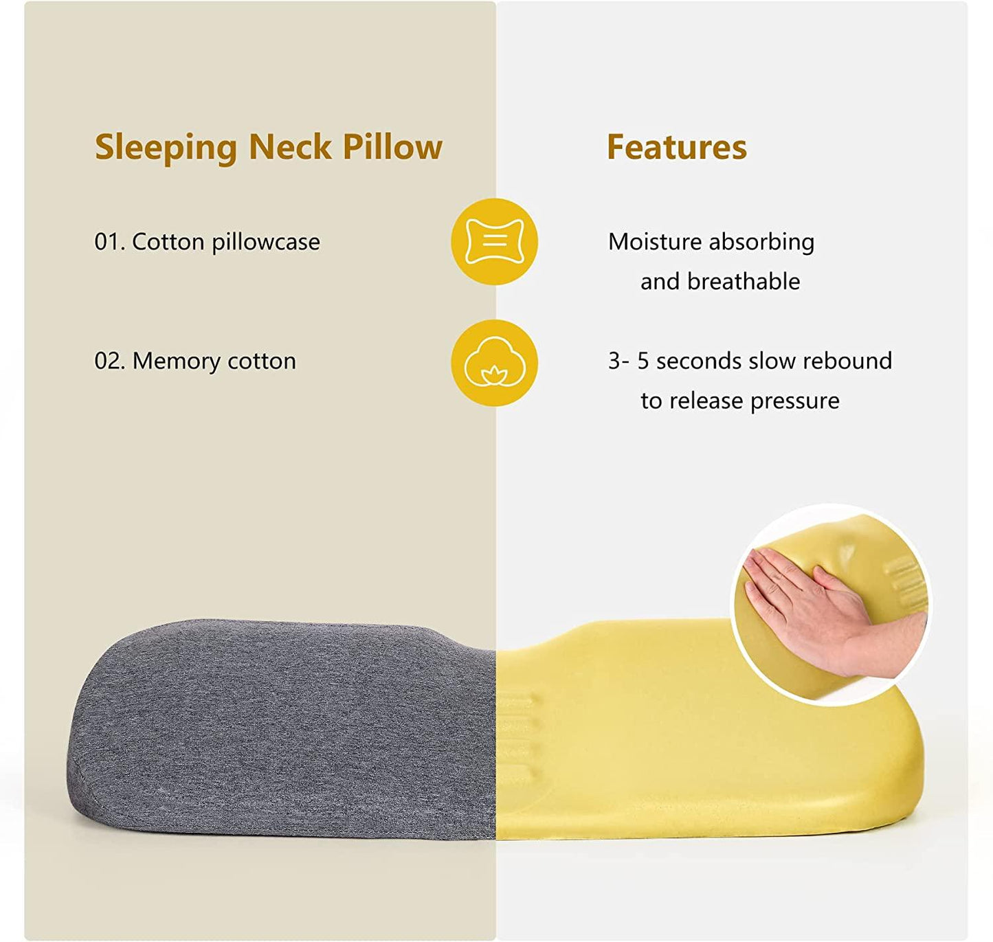 Cervical Memory Foam Neck Pillow – Pain Relief