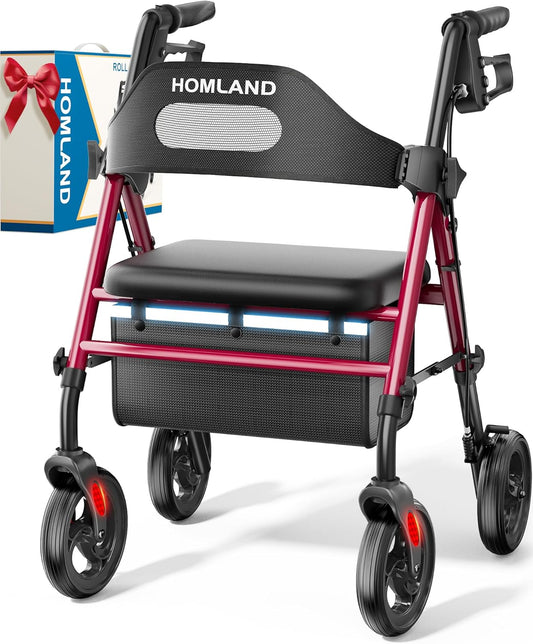 HOMLAND Foldable Rollator Walker with Seat