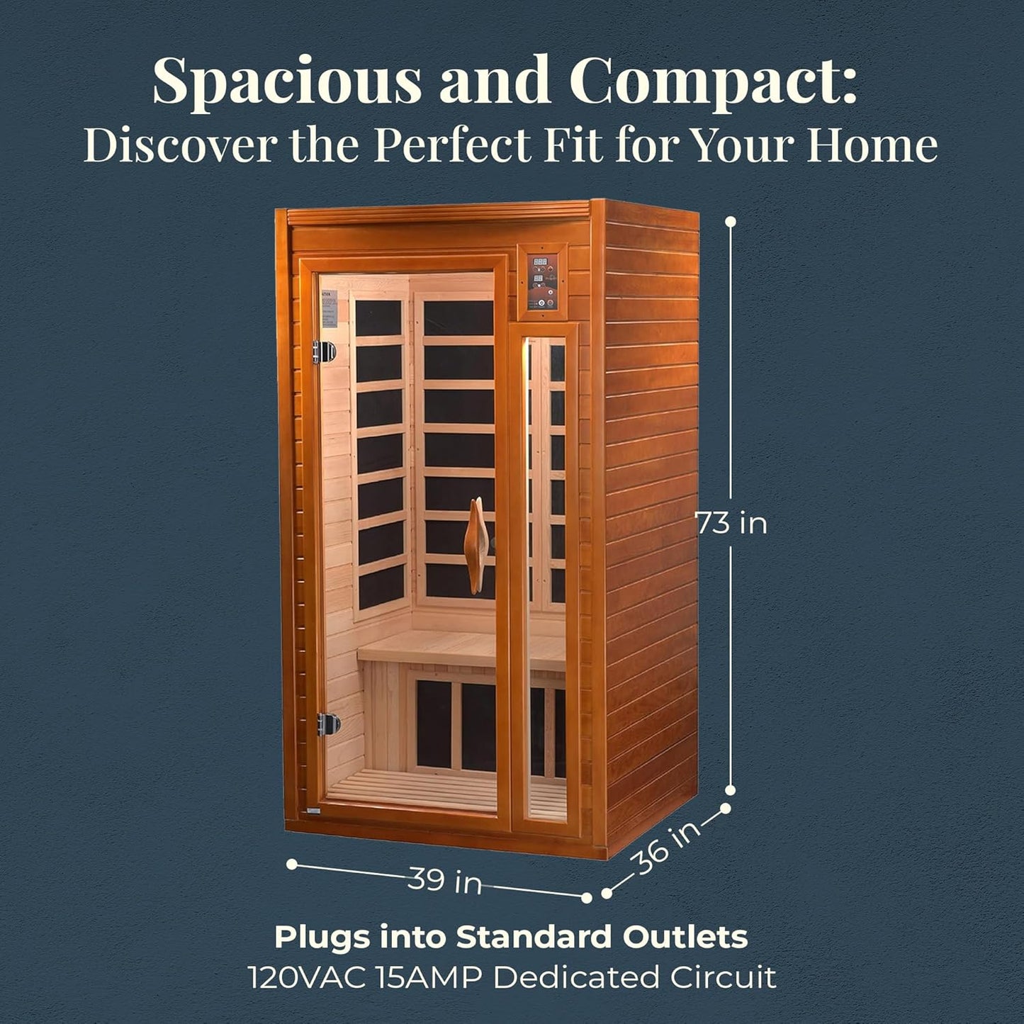 DYNAMIC SAUNAS 2-Person Home Sauna with Infrared Lighting