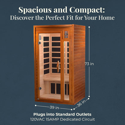 DYNAMIC SAUNAS 2-Person Home Sauna with Infrared Lighting
