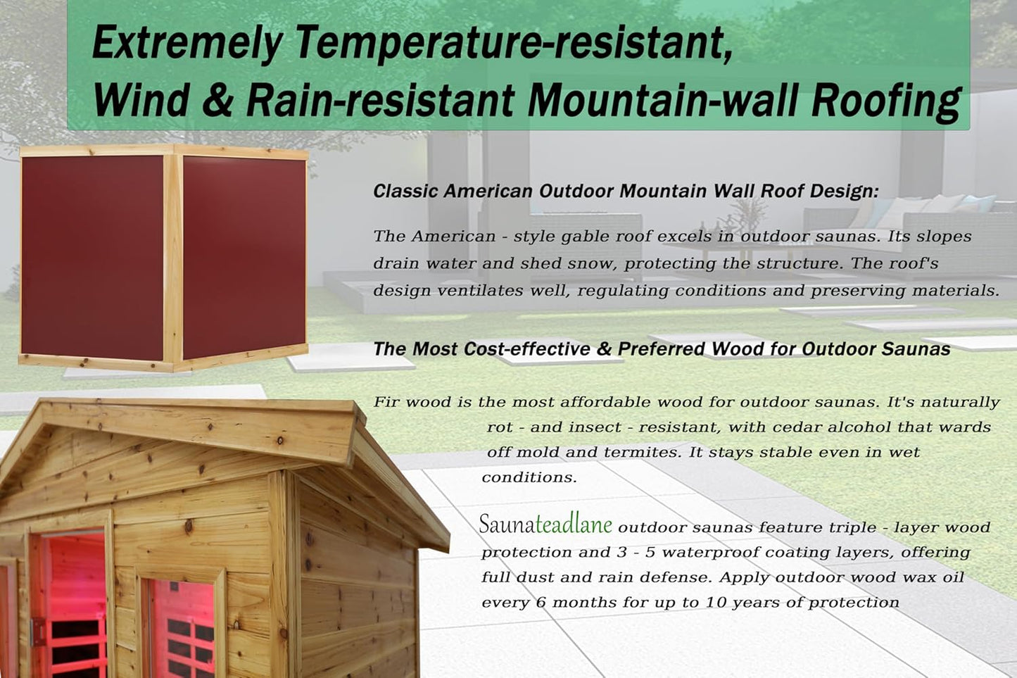 LTCCDSS Low EMF Outdoor Far Infrared Sauna 4-Person