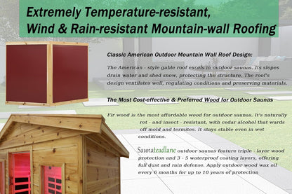 LTCCDSS Low EMF Outdoor Far Infrared Sauna 4-Person