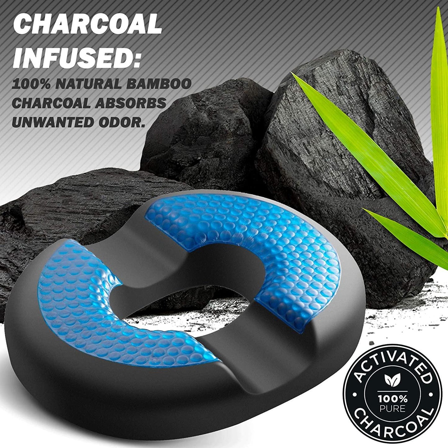 Charcoal Donut Pillow – Tailbone & Sciatica Relief