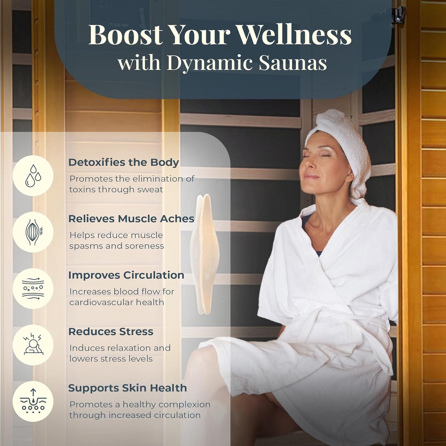 DYNAMIC SAUNAS 2-Person Home Sauna with Infrared Lighting