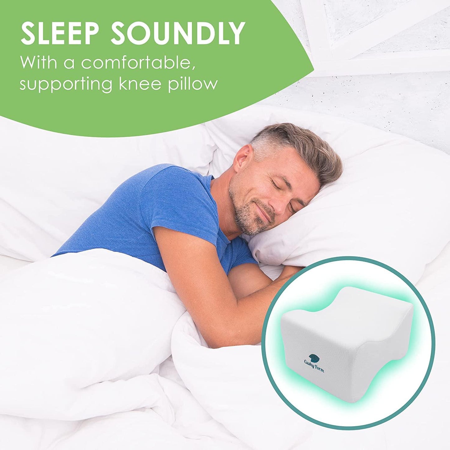 Knee Pillow for Side Sleepers - White