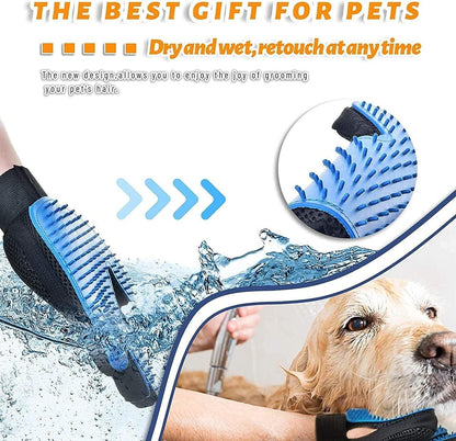 Pet Grooming Glove Hair Remover - Blue