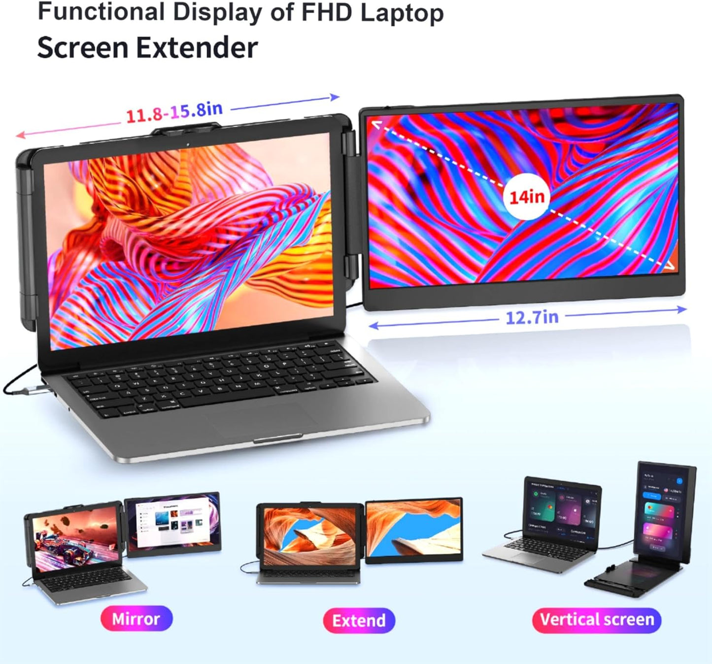 14" Dual Laptop Screen Extender