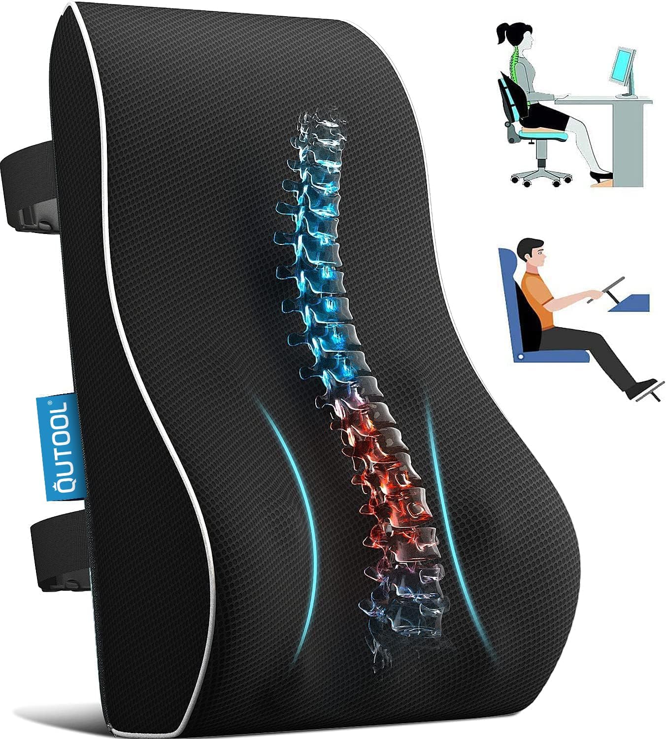 QUTOOL Memory‑Foam Lumbar Support Pillow